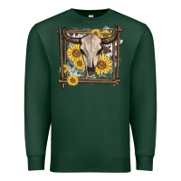 Sports Green western bull skull Premium Sweatshirt - MaliasSmallBusiness