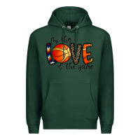 Sports Green for the love of the game basketball Premium Hoodie - CowhideDigitalArt