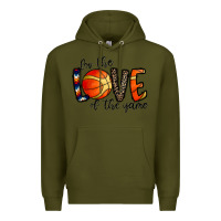 Army Green for the love of the game basketball Premium Hoodie - CowhideDigitalArt