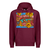 Burgundy american flag firefighter wife Premium Hoodie - HRA Design Shop