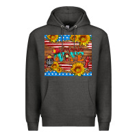 Charcoal Heather american flag firefighter wife Premium Hoodie - HRA Design Shop
