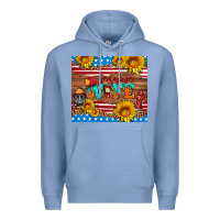 Colony Blue american flag firefighter wife Premium Hoodie - HRA Design Shop
