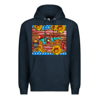 Navy american flag firefighter wife Premium Hoodie - HRA Design Shop
