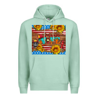 Seafoam american flag firefighter wife Premium Hoodie - HRA Design Shop