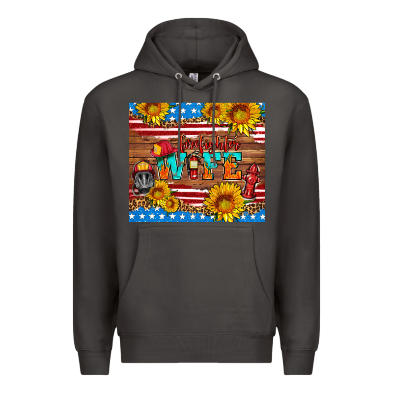 American Flag Firefighter Wife Premium Hoodie by HRA Design Shop | Teevron