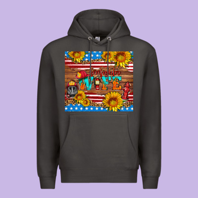 American Flag Firefighter Wife Premium Hoodie Designed By Hra Design Shop