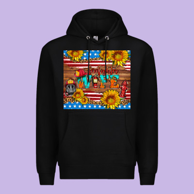 American Flag Firefighter Wife Premium Hoodie Designed By Hra Design Shop