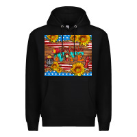 Black american flag firefighter wife Premium Hoodie - HRA Design Shop