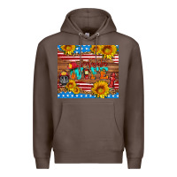 Coffee american flag firefighter wife Premium Hoodie - HRA Design Shop