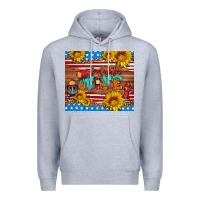 Heather Grey american flag firefighter wife Premium Hoodie - HRA Design Shop