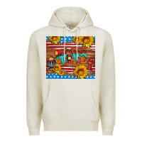 Oatmeal Heather american flag firefighter wife Premium Hoodie - HRA Design Shop