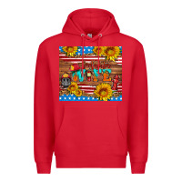 Red american flag firefighter wife Premium Hoodie - HRA Design Shop