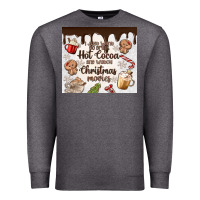 Charcoal Heather i just want to drink hot cocoa Premium Sweatshirt - MaliasSmallBusiness