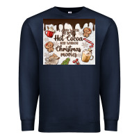 Navy i just want to drink hot cocoa Premium Sweatshirt - MaliasSmallBusiness