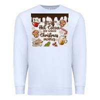 White i just want to drink hot cocoa Premium Sweatshirt - MaliasSmallBusiness