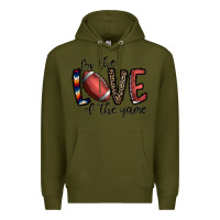 Army Green for the love of the game football Premium Hoodie - CowhideDigitalArt