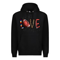 Black for the love of the game football Premium Hoodie - CowhideDigitalArt