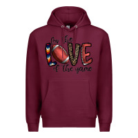 Burgundy for the love of the game football Premium Hoodie - CowhideDigitalArt