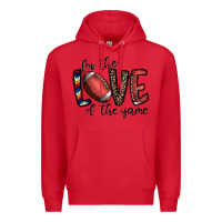 Red for the love of the game football Premium Hoodie - CowhideDigitalArt