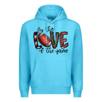 Ocean Blue for the love of the game football Premium Hoodie - CowhideDigitalArt