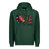 Sports Green for the love of the game football Premium Hoodie - CowhideDigitalArt