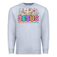 Heather Grey jesus the way the truth the life Premium Sweatshirt - MaliasSmallBusiness