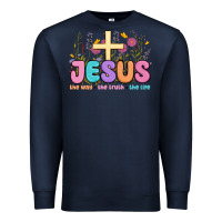 Navy jesus the way the truth the life Premium Sweatshirt - MaliasSmallBusiness