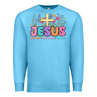 Ocean Blue jesus the way the truth the life Premium Sweatshirt - MaliasSmallBusiness