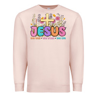 Pale Pink jesus the way the truth the life Premium Sweatshirt - MaliasSmallBusiness