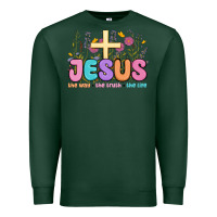 Sports Green jesus the way the truth the life Premium Sweatshirt - MaliasSmallBusiness