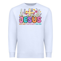White jesus the way the truth the life Premium Sweatshirt - MaliasSmallBusiness