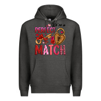 Charcoal Heather we're a perfect match Premium Hoodie - OliviaCreatesArt