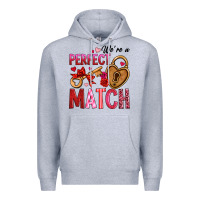 Heather Grey we're a perfect match Premium Hoodie - OliviaCreatesArt