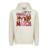 Oatmeal Heather we're a perfect match Premium Hoodie - OliviaCreatesArt