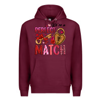 Burgundy we're a perfect match Premium Hoodie - OliviaCreatesArt