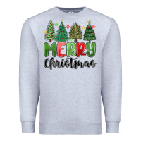 Heather Grey merry christmas trees Premium Sweatshirt - MaliasSmallBusiness