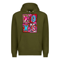 Army Green xoxo with roses and candies olivia Premium Hoodie - OliviaCreatesArt