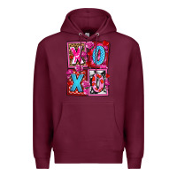 Burgundy xoxo with roses and candies olivia Premium Hoodie - OliviaCreatesArt