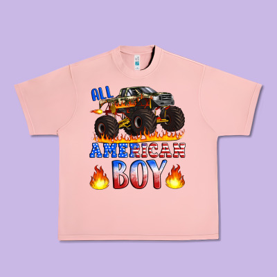 All American Boy Monster Truck Urban Heavy Tee Designed By Artiststas