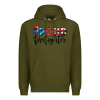 Army Green proud firefighter Premium Hoodie - HRA Design Shop