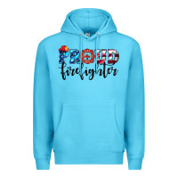 Ocean Blue proud firefighter Premium Hoodie - HRA Design Shop