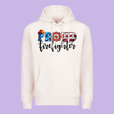 Proud Firefighter Premium Hoodie Designed By Hra Design Shop