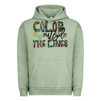 Pigment Oil Green color outside the lines Urban Hoodie - CowhideDigitalArt