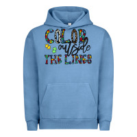 Pigment Pebble Blue color outside the lines Urban Hoodie - CowhideDigitalArt