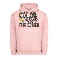 Pigment Salmon color outside the lines Urban Hoodie - CowhideDigitalArt