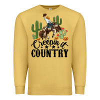 Antique Gold creepin it country rodeo Premium Sweatshirt - MaliasSmallBusiness