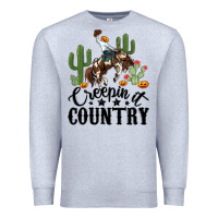 Heather Grey creepin it country rodeo Premium Sweatshirt - MaliasSmallBusiness