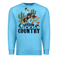 Ocean Blue creepin it country rodeo Premium Sweatshirt - MaliasSmallBusiness