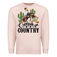 Pale Pink creepin it country rodeo Premium Sweatshirt - MaliasSmallBusiness
