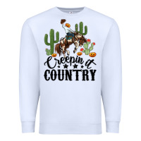 White creepin it country rodeo Premium Sweatshirt - MaliasSmallBusiness